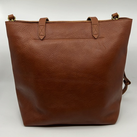Madewell The Zip-Top Medium Brown Leather Transport Tote NWT - Picture 10 of 16